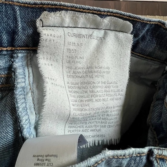 Current/Elliott The Fling Boyfriend Jeans Women's 26 Mid Rise Distressed Slouchy - Picture 7 of 8